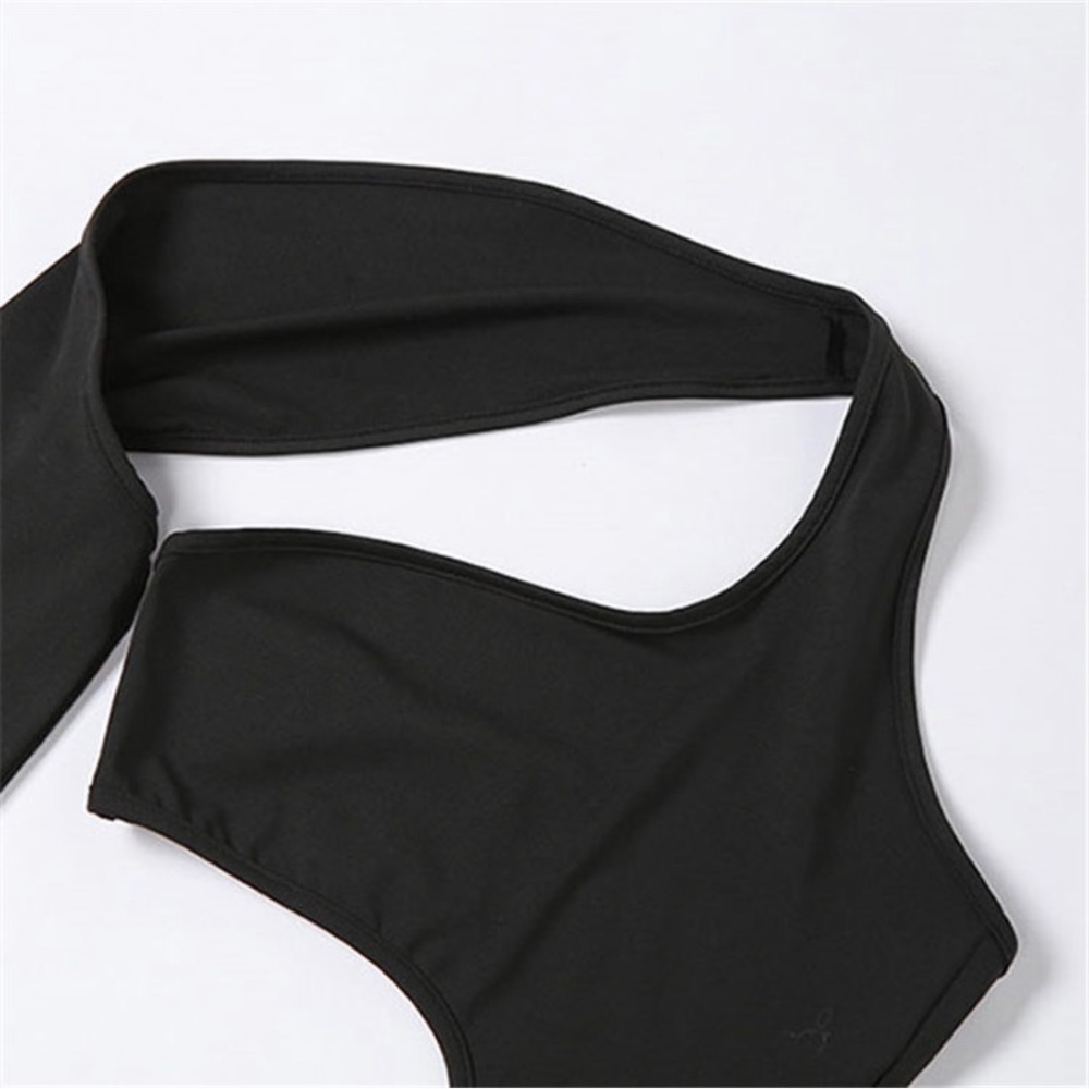 Asymmetrical Bodycon Romper - Picture 5 of 7